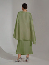 Modest Cape Tops & Mermaid Skirt Women Luxury Shiny Matching Sets For Party